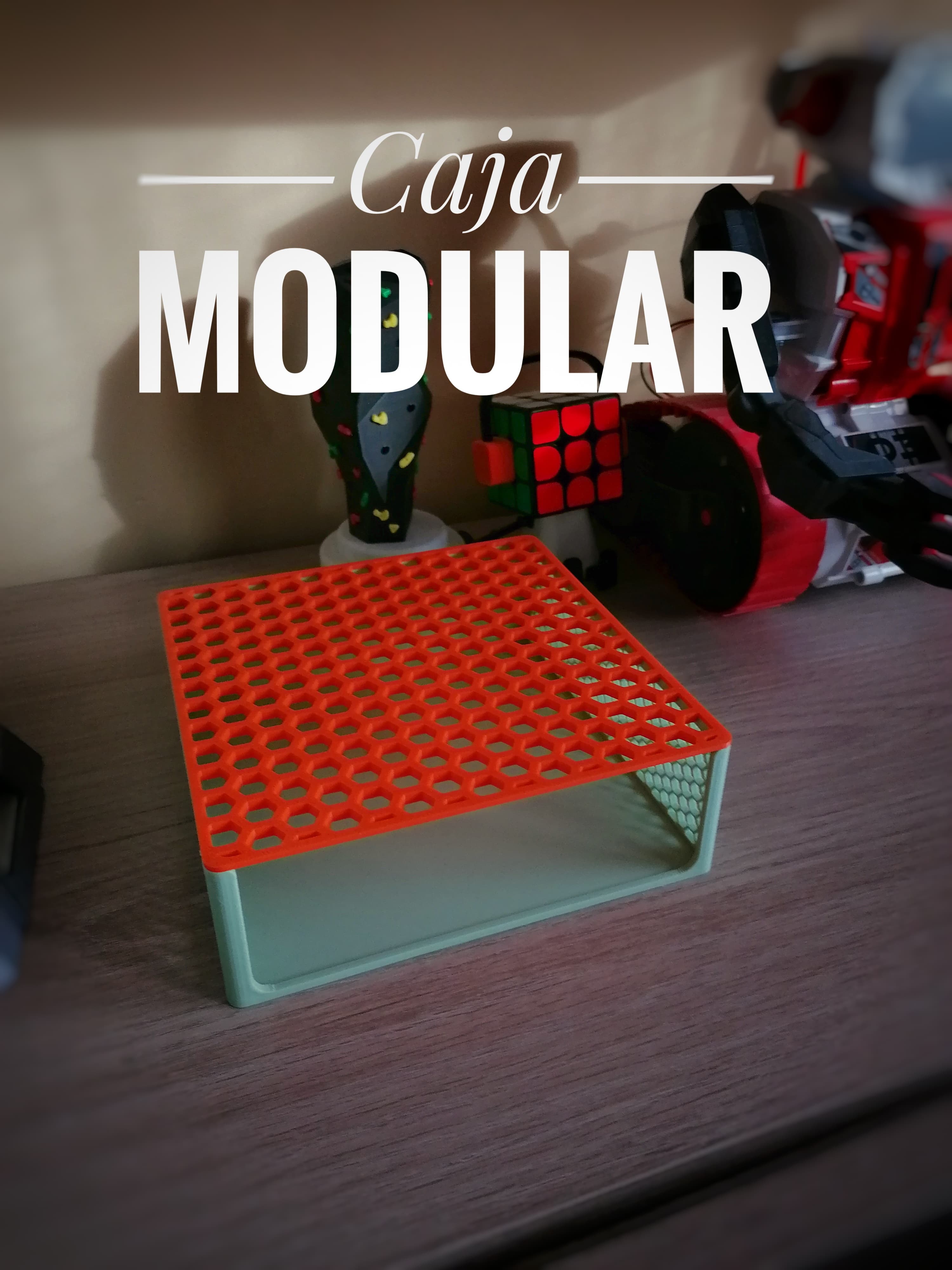 Miniatura 1 do modelo 3D Stackable modular desk organizer