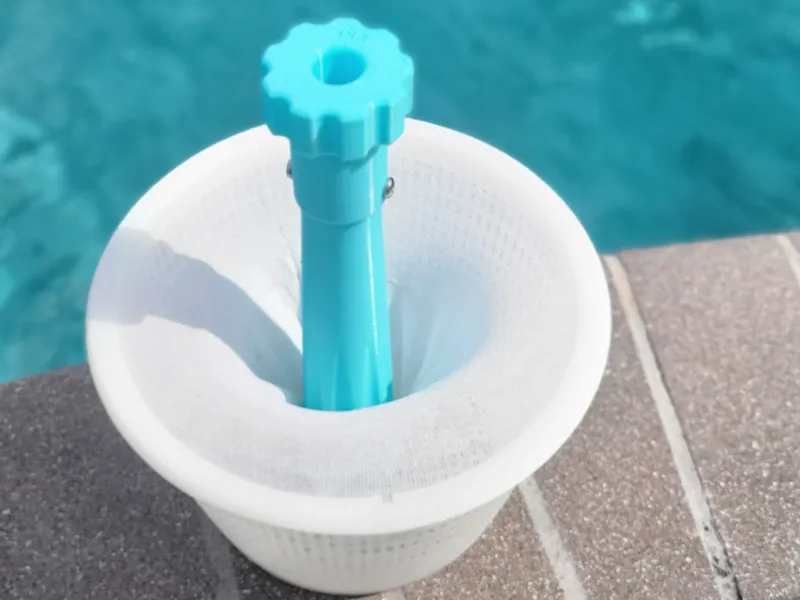 Pool Skimmer Basket Handle and Sock Retainer