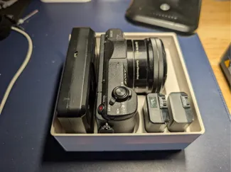 Sony a5100, Charger, and Batteries Gridfinity 3x3 
