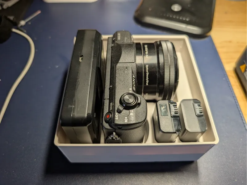 Sony a5100, Charger, and Batteries Gridfinity 3x3 