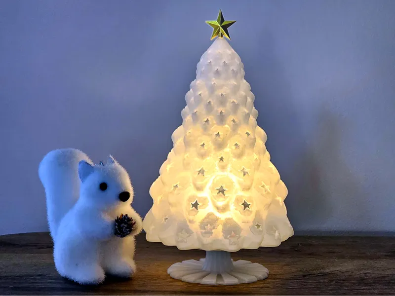 Frosted Christmas tree lamp