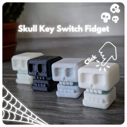 Skull Key Switch Fidget Toy (+Keychain) view 2