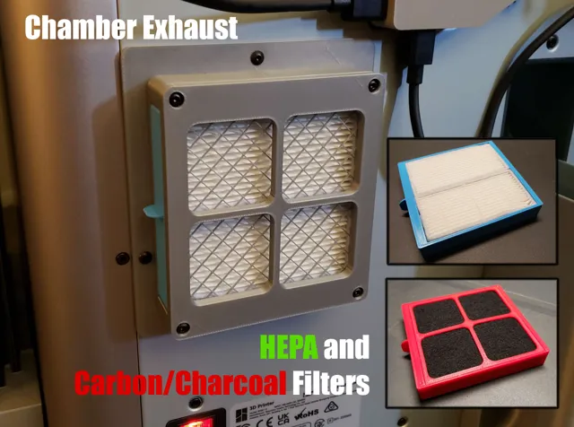 HEPA/Carbon Filters Bambu X1C/P1S Chamber Exhaust