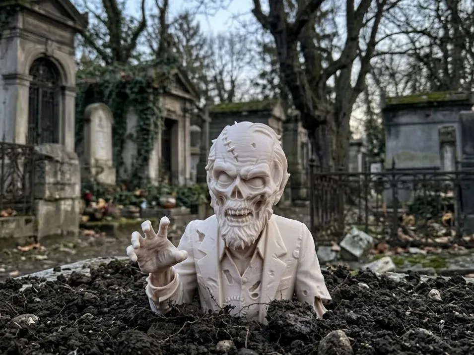 Figura decorativa: Zombie Rising from the Grave Bust. Referencia del modelo original.