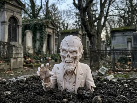 Figura decorativa: Zombie Rising from the Grave Bust — referencia de MakerWorld