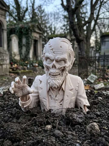 Figura decorativa: Zombie Rising from the Grave Bust — vista de referencia 2