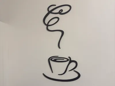 Kitchen decoration smoking coffee cup