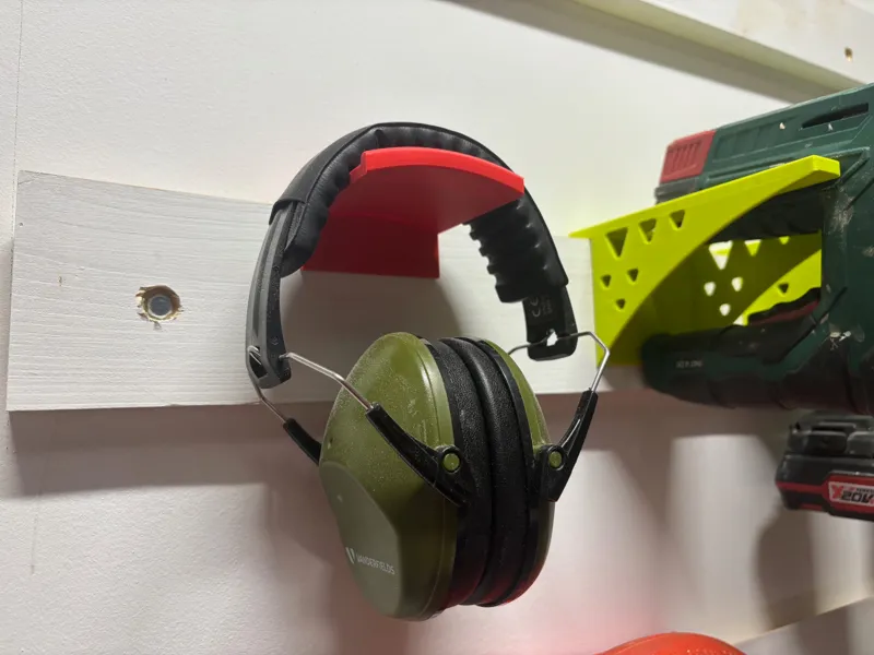 French Cleat Woodshop Earmuff Holder