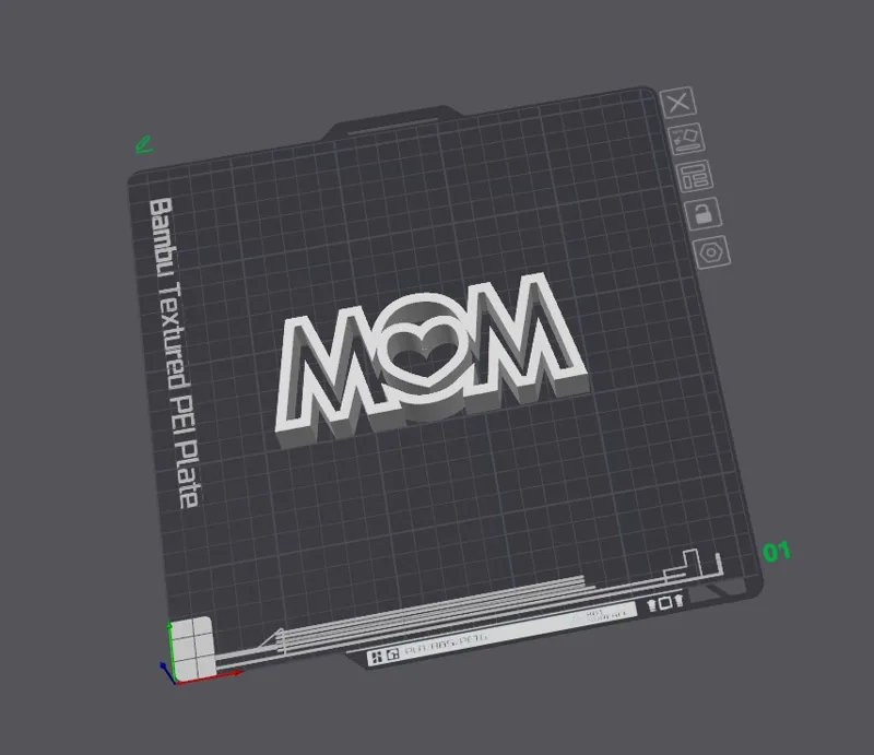 MOM 3d stand, logo