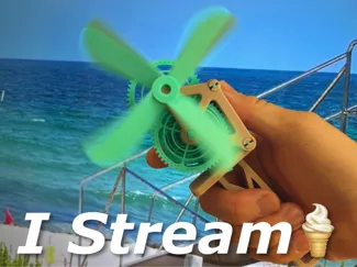 I Stream ゼンマイ式で数回まわすだけで長い間涼しく気持ちよくなる。