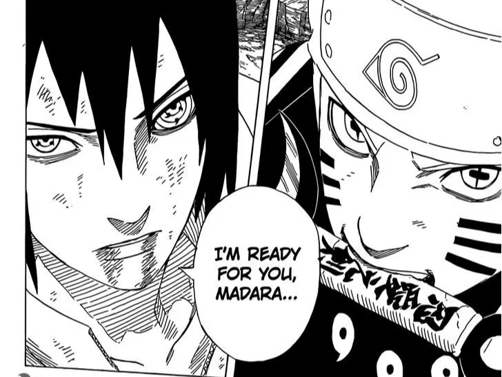 Naruto e Sasuke vs Madara - Hueforge manga panel