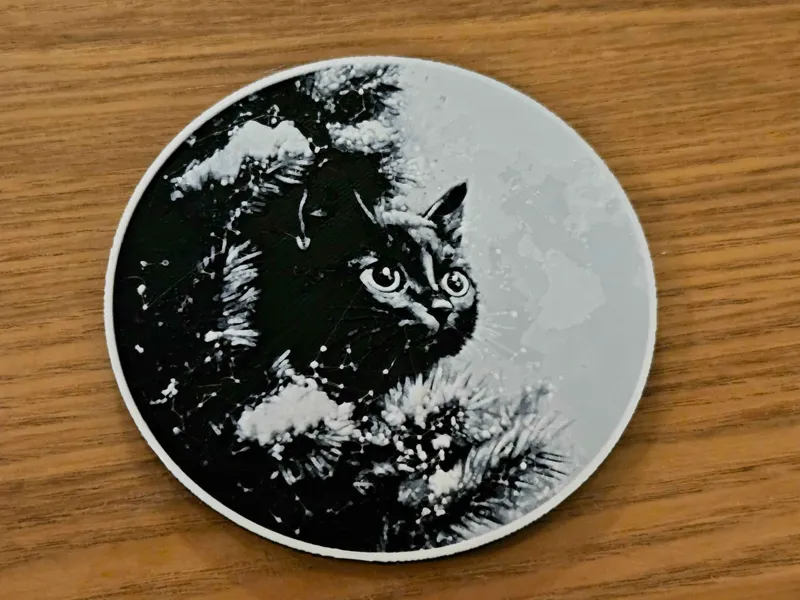 Cat in Christmas Tree - A Coaster