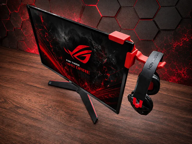 Headphone holder for monitor