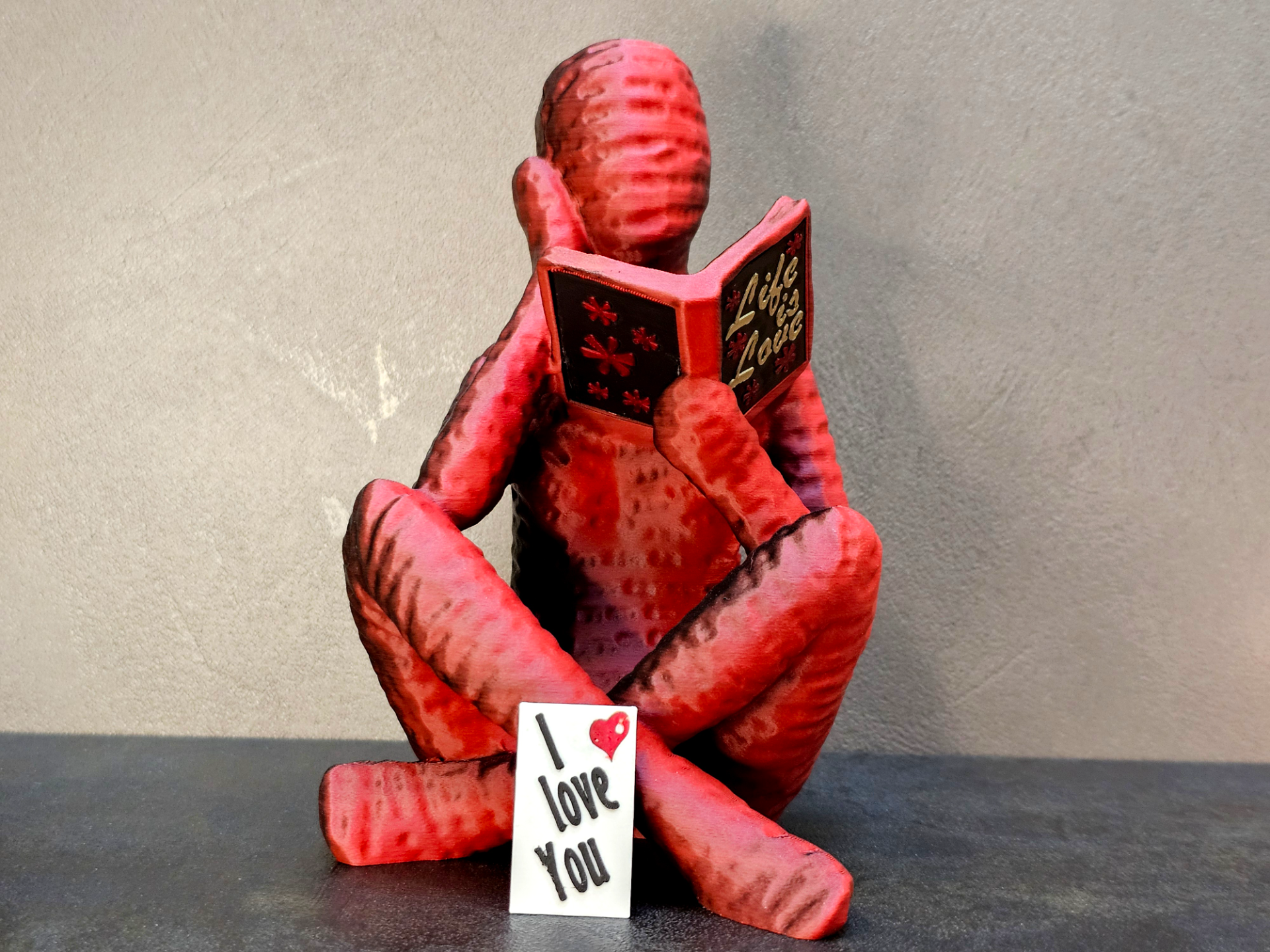 Reading Figurine with Hidden Message Book –Modular