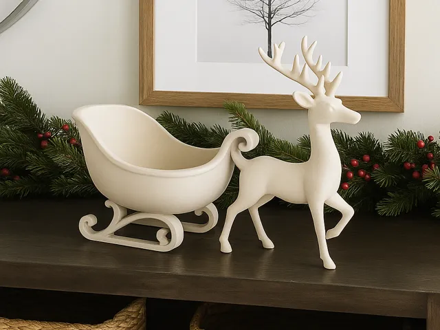 Reindeer & Sleigh Christmas Catchall Bowl