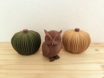 Modelo para impresión 3D: Aura Collection – Ribbed Owl Japandi Autumn Decor — vista de referencia 4