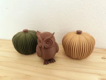 Modelo para impresión 3D: Aura Collection – Ribbed Owl Japandi Autumn Decor — vista de referencia 5