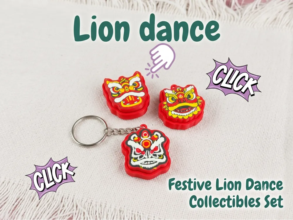 Objeto manipulable: Mid-Autumn Lion Dance Fidget Clicker Set. Referencia del modelo original.