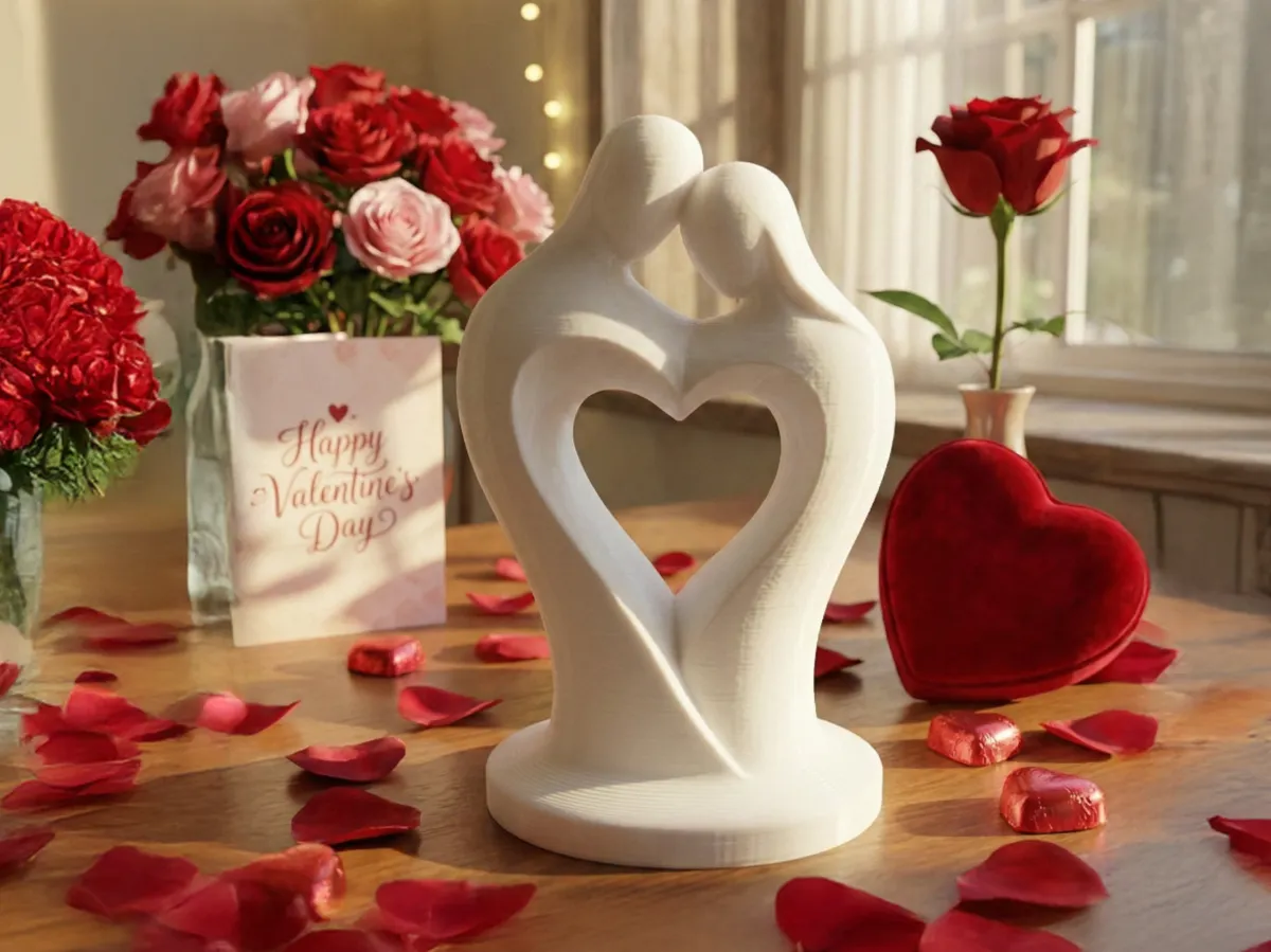 Embracing Couple Sculpture - Free 3D Print Model - MakerWorld
