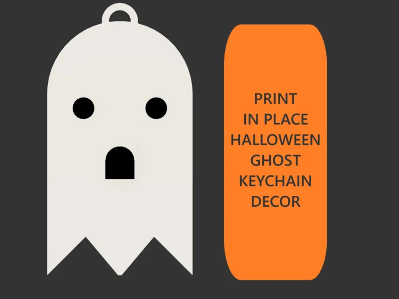 Halloween Ghost Keychain / Ornament Print in place