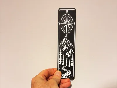 Compass Mountain Adventure Bookmark