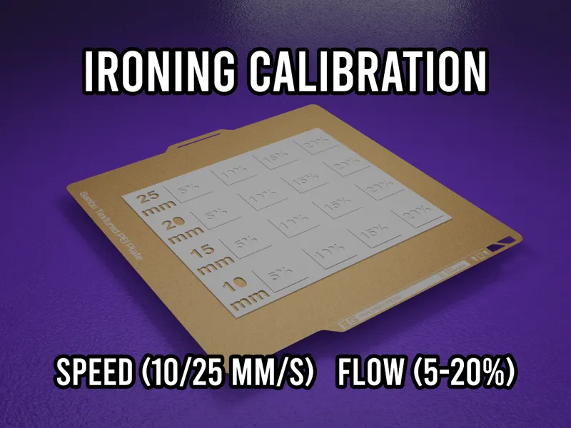Ironing Test – Speed & Flow (10–25 mm/s | 5–20%)