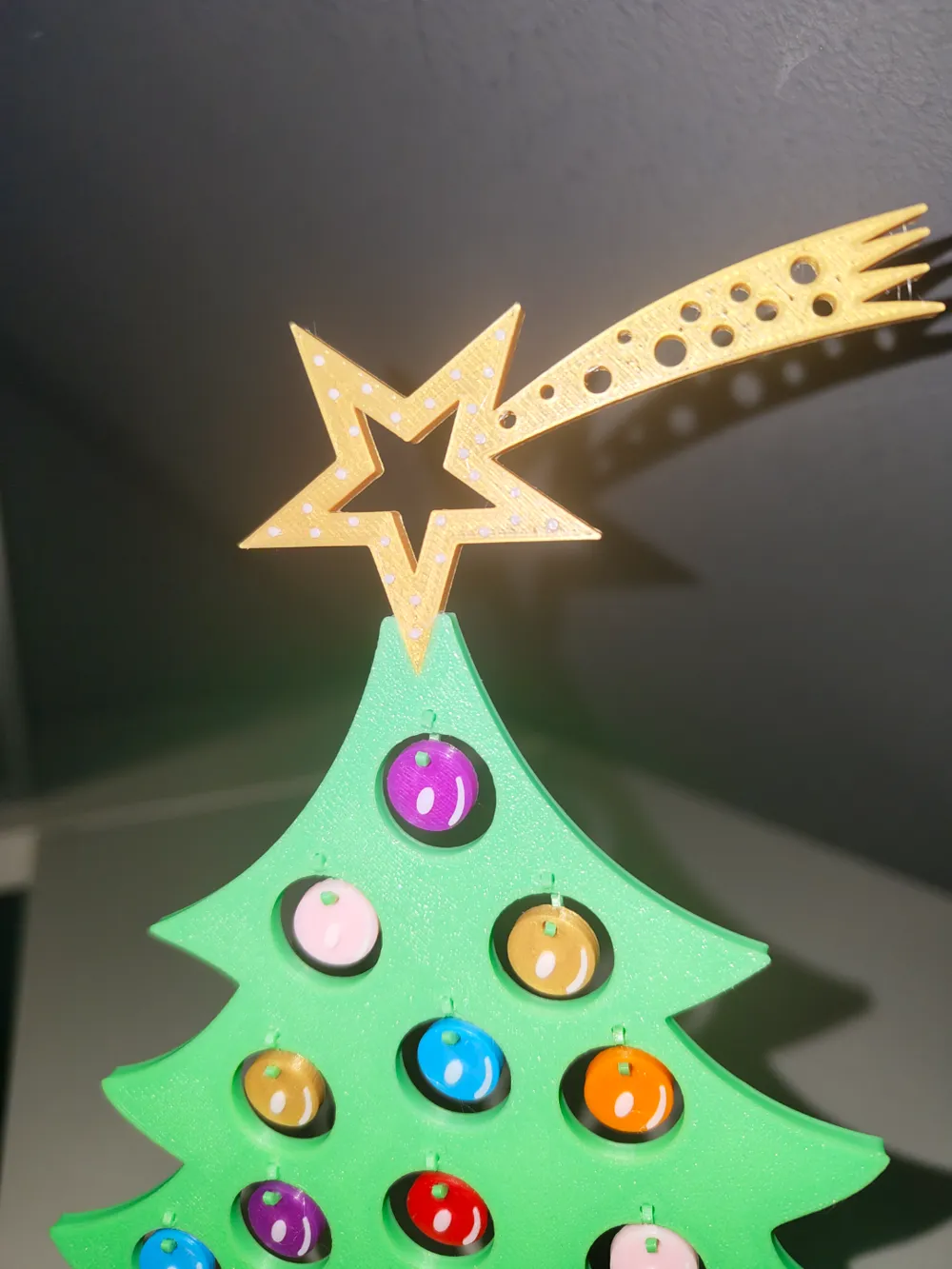 Christmas tree with balls and star (stand) by Reybrond - MakerWorld