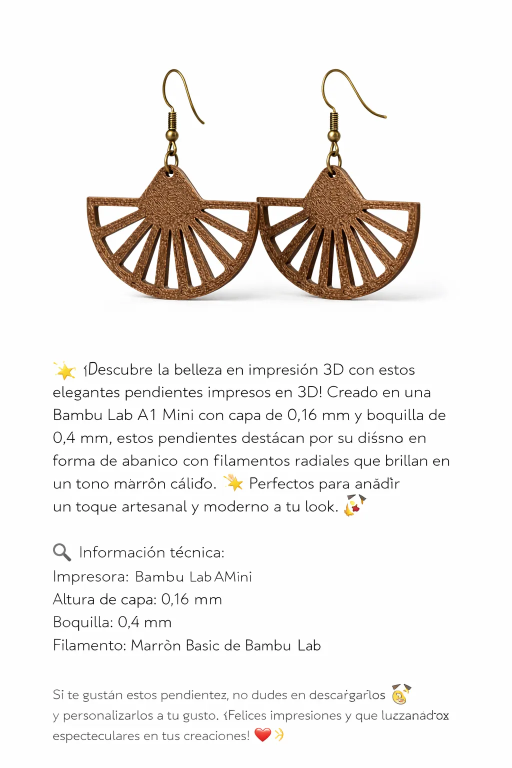 PENDIENTE ABANICO - Fan-shaped earring view 2