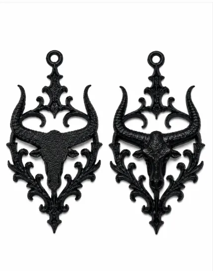 Gothic Taurus Zodiac Earrings | 3D Printable STL view 3