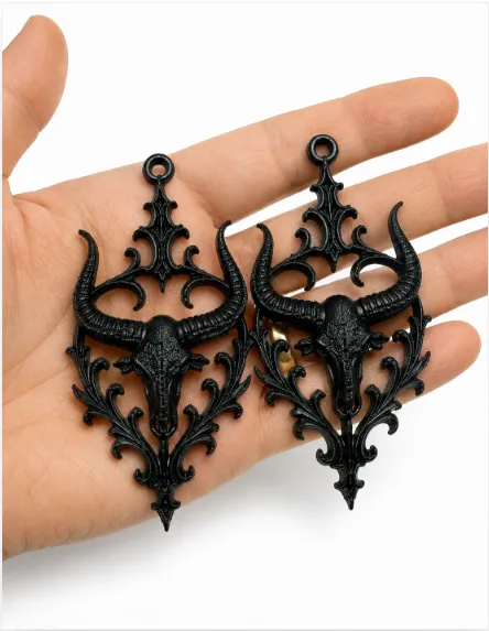 Gothic Taurus Zodiac Earrings | 3D Printable STL view 4