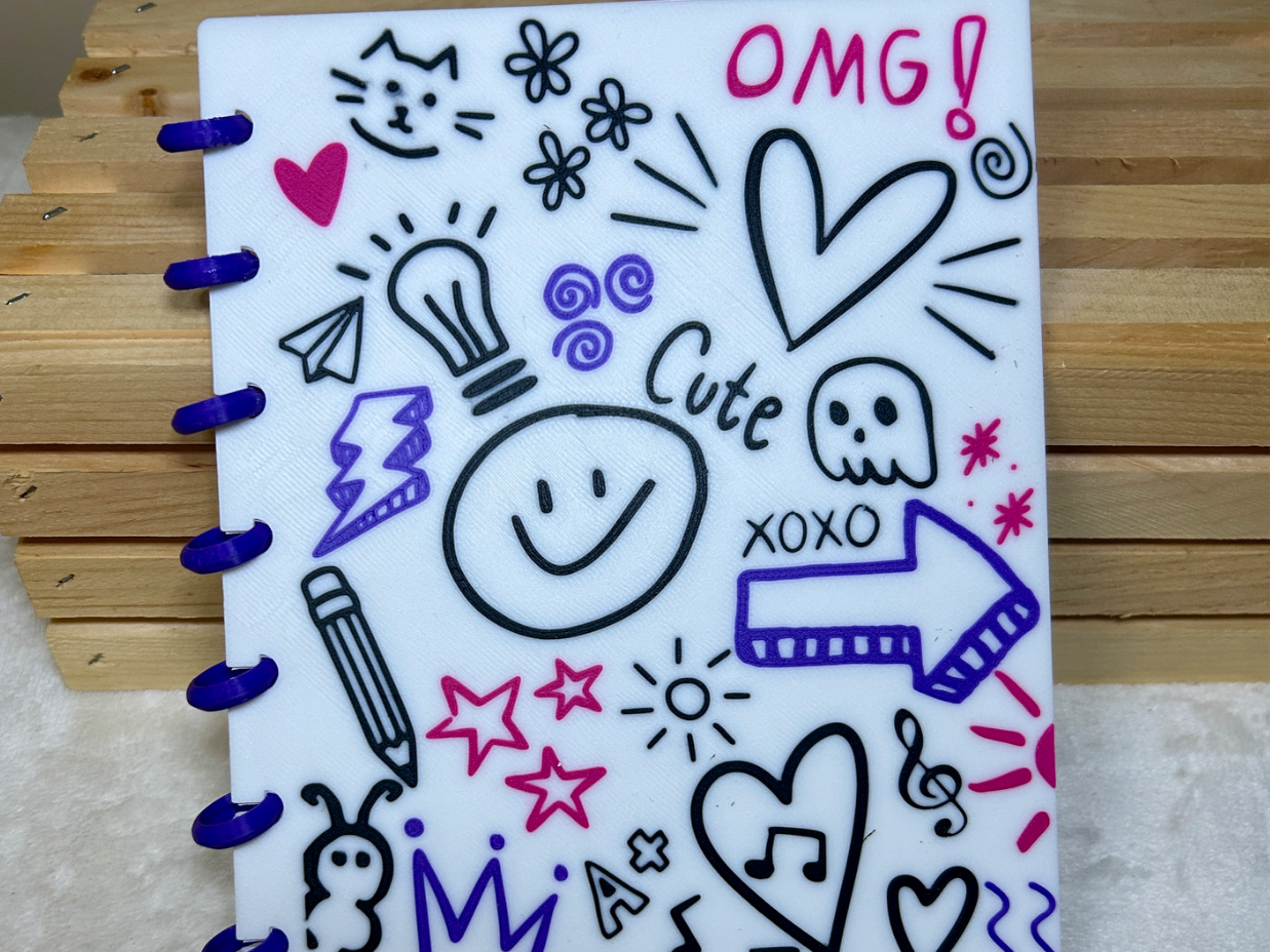 A5 disc bound Doodles notebook cover - 1