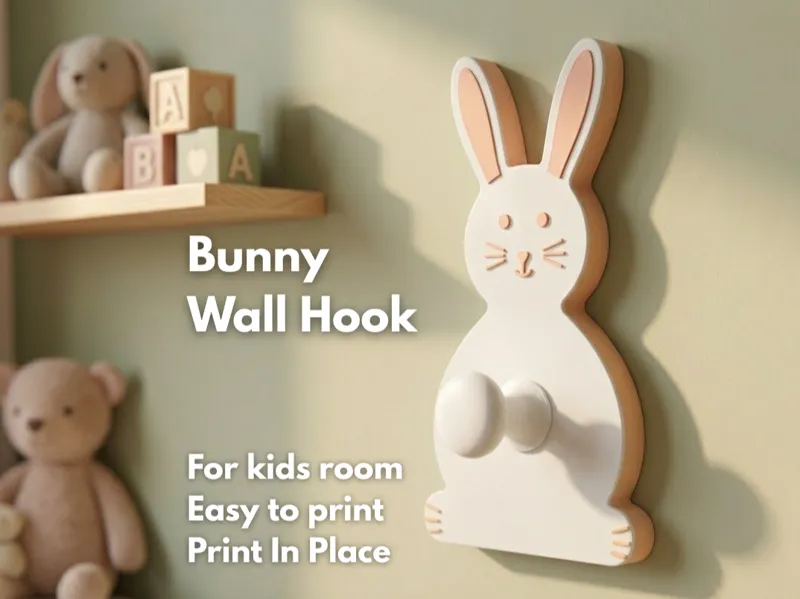 Cute Bunny Wall Hook | Kid's Room Decor