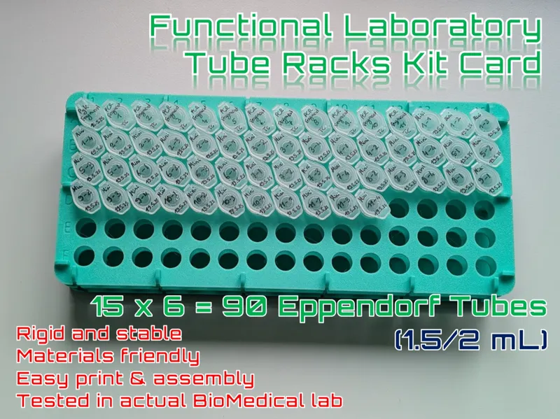 15 x 6 = 90 Microcentrifuge Eppendorf tube rack