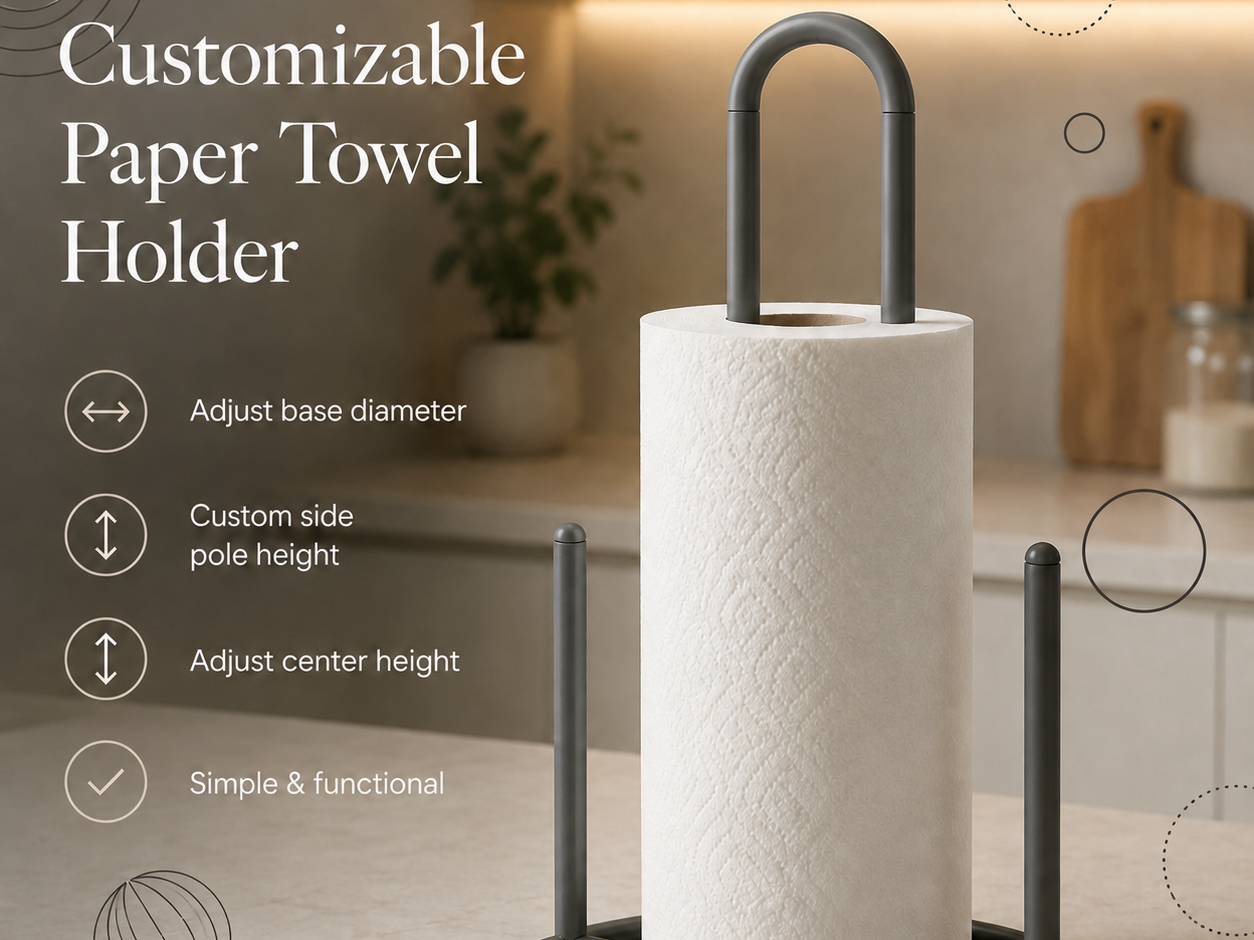 Parametric Customisable Paper Towel Roll Holder