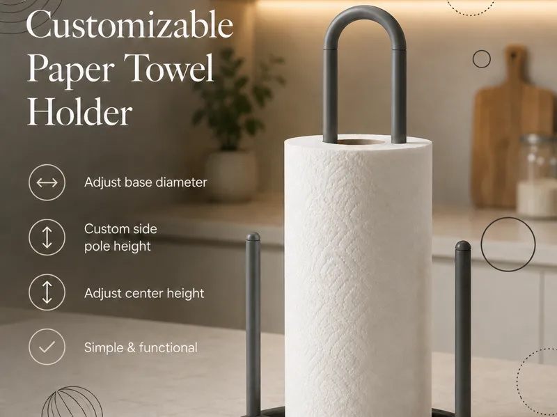 Parametric Customisable Paper Towel Roll Holder