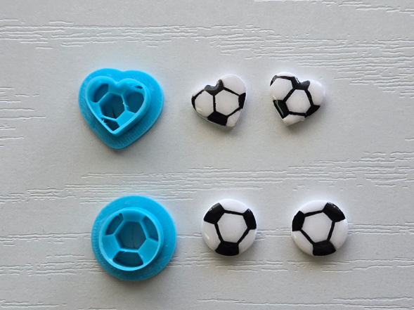 Soccer Clay Cutters (ball and heart) 