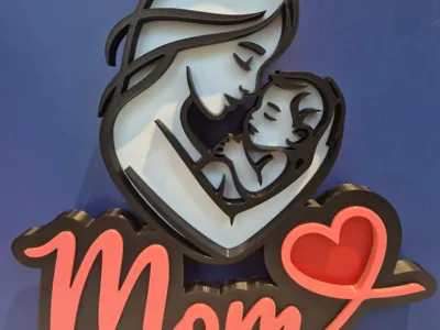 Logo Mom & Baby Heart Stand - Mother's Day Sign
