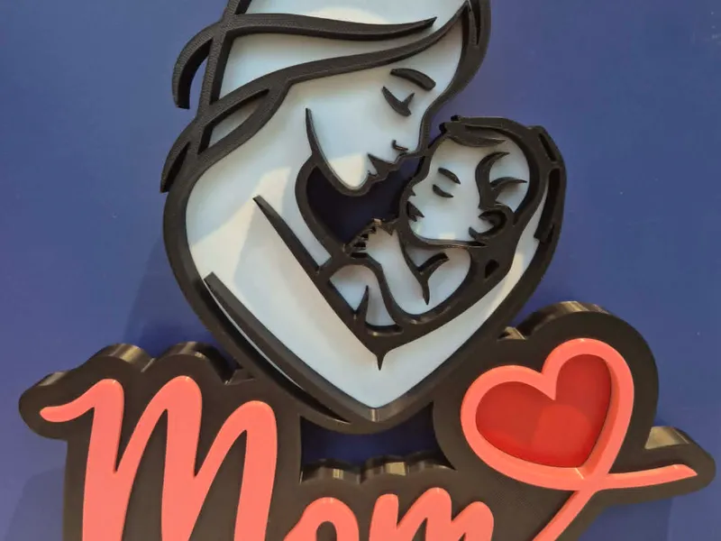Logo Mom & Baby Heart Stand - Mother's Day Sign