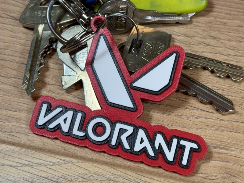 Valorant Logo Keychain – Fully Customizable Colors