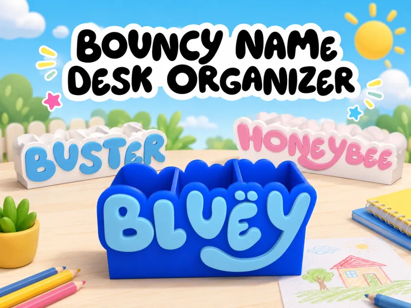 Bouncy Name Desk Organizer - Full Customizable