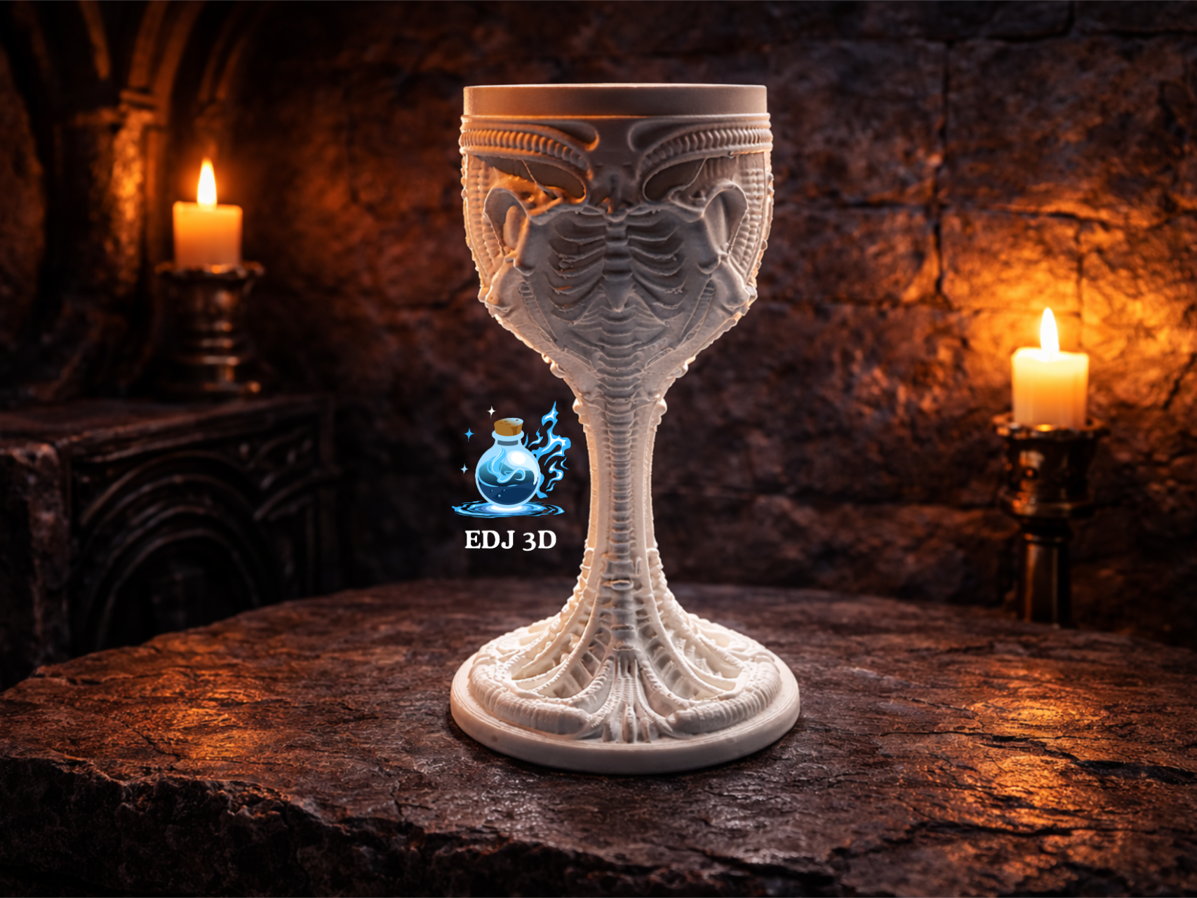 Gothic Chalice & Vase/Planter Biomech-Giger Decor