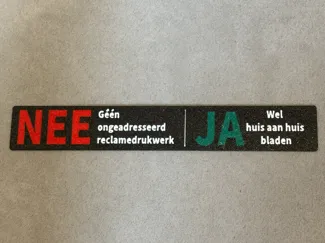 Brievenbus Sticker/Plaat Nee - Ja