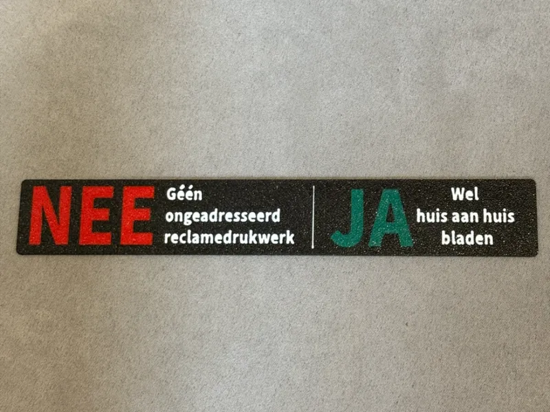 Brievenbus Sticker/Plaat Nee - Ja