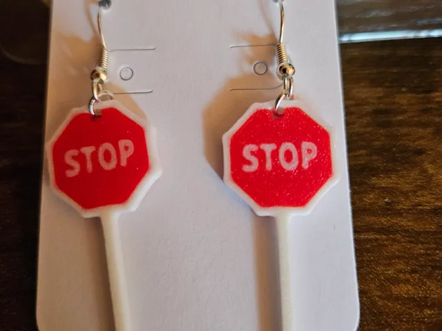 Stop Sign Earrings