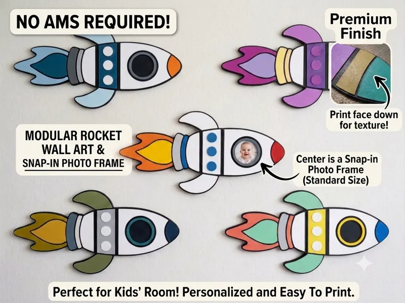 Rocket Wall Art & Photo Frame (No AMS)