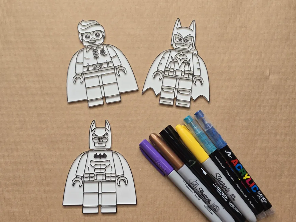 Batman Robin Brick Coloring Craft Pack - Free 3D Print Model - MakerWorld