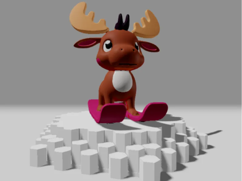 Skiing Moose