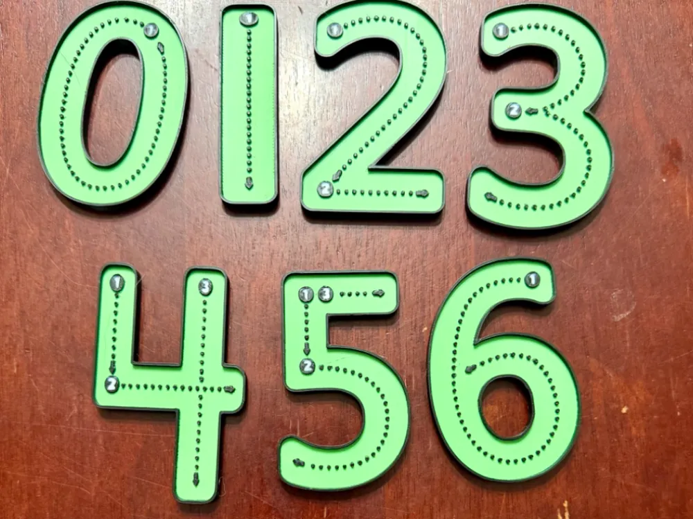 Modelo para impresión 3D: Correct Numeral Formation - 0-9. Referencia del modelo original.