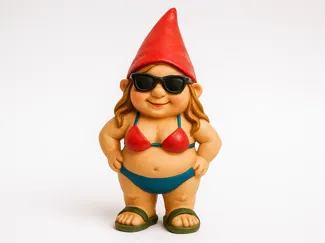 Gartenzwergin mit Bikini
