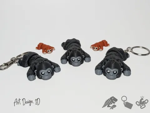 Objeto manipulable: Articulated Gorilla - Strong Joints — referencia de MakerWorld